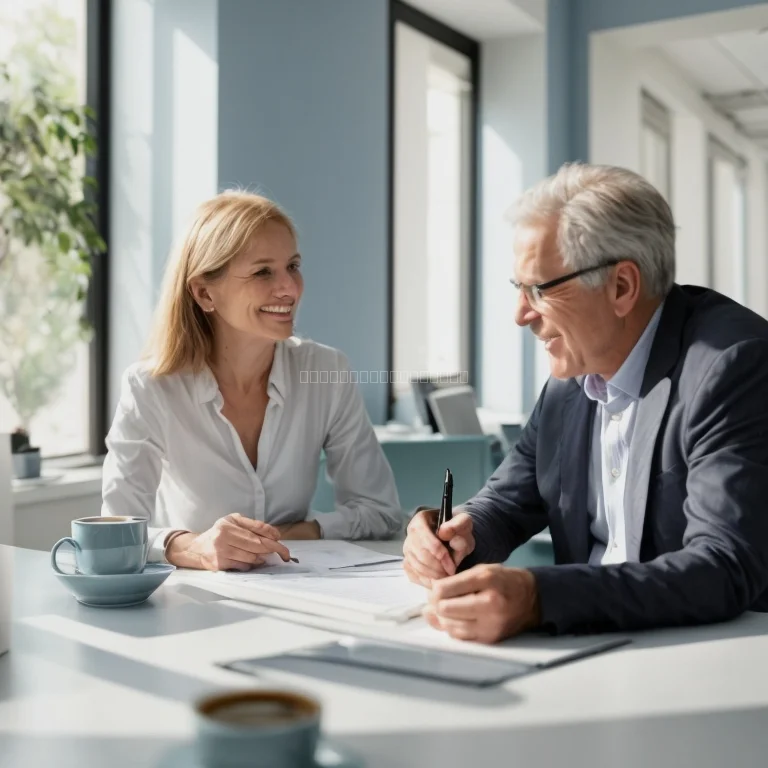 Consultant and client shaking hands